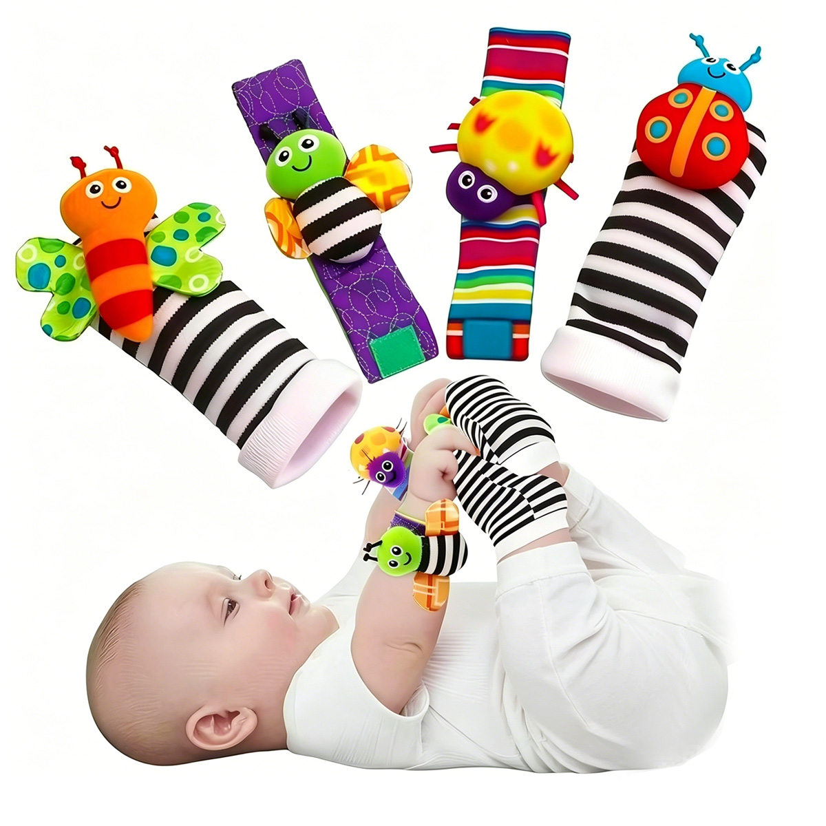 Baby Rattle Toy Set - 4 Buah Mainan Kerincingan Bayi Kaus